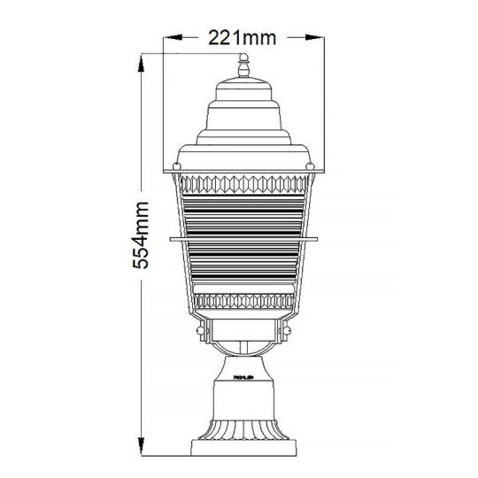 klasszikus fekete kulteri allo lampa kert vilagitas kertiesre vizallo ip vedett mediterran country terasz feny vintage elegans kulteri lampak lameridiana 2.jpg